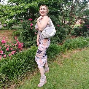 Vera Wang silver snake hobo bag NWOT